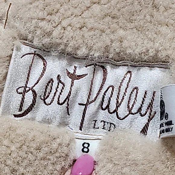 BERT PALEY Womens 100% Pure Wool Sheepakin Shearling Suede Rancher Jaclet Size 8 - Picture 2 of 16